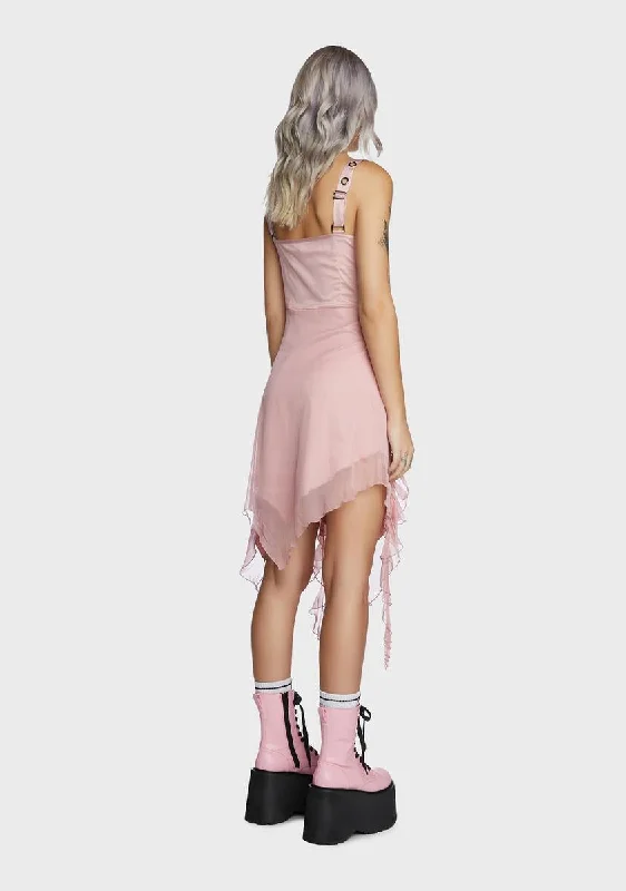 Life's No Fairytale Midi Dress- Pink