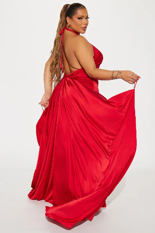 Living Lux Satin Maxi Dress - Red