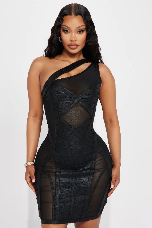 Lorena Bandage Mini Dress - Black