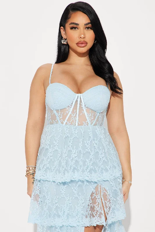 Lovely Lace Gown - Light Blue