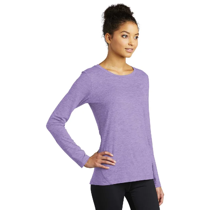 Sport-Tek Women's Hyacinth Heather Exchange 1.5 Long Sleeve Crew