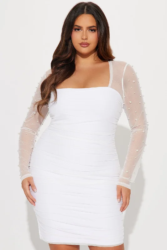 Maia Mesh Mini Dress - White