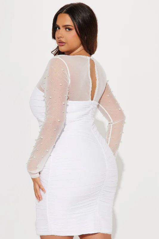 Maia Mesh Mini Dress - White