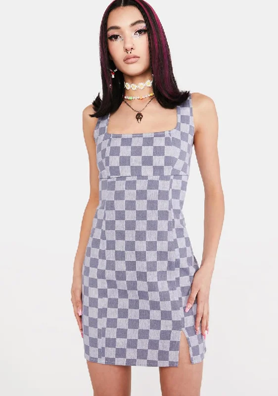 Making Bets Checkered Mini Dress