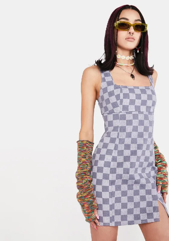 Making Bets Checkered Mini Dress