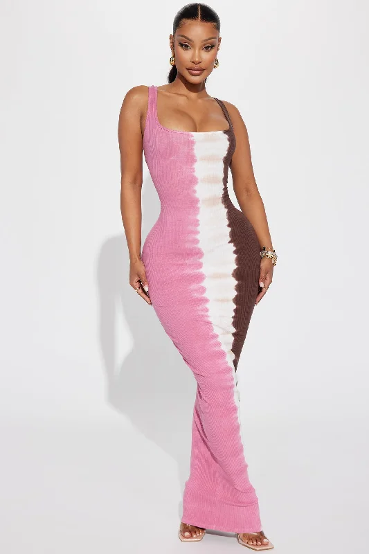 Meadow Tie Dye Maxi Dress - Pink/combo