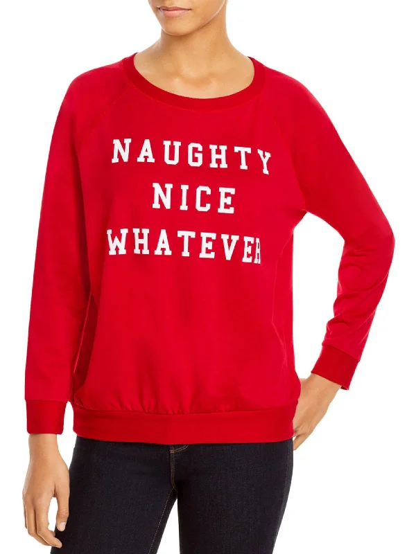 Naughty Nice Womens Graphic Cozy Sweatshirt