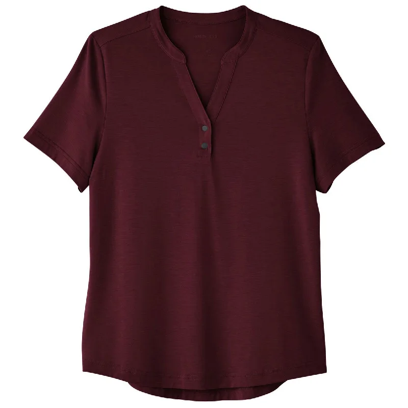 North End Women's Burgundy Jaq Snap-Up Stretch Performance Polo