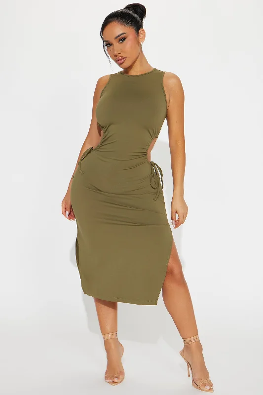 Nix Midi Dress - Olive