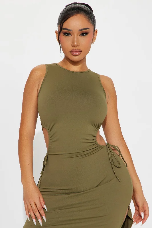 Nix Midi Dress - Olive