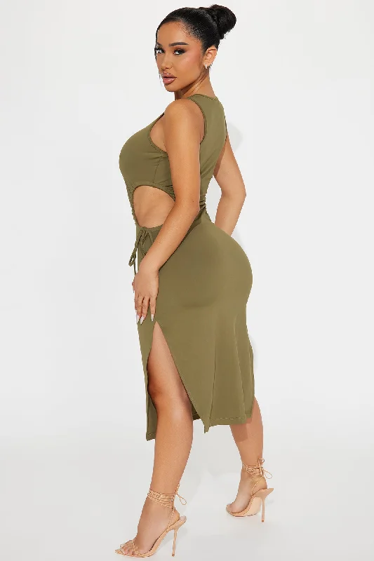 Nix Midi Dress - Olive