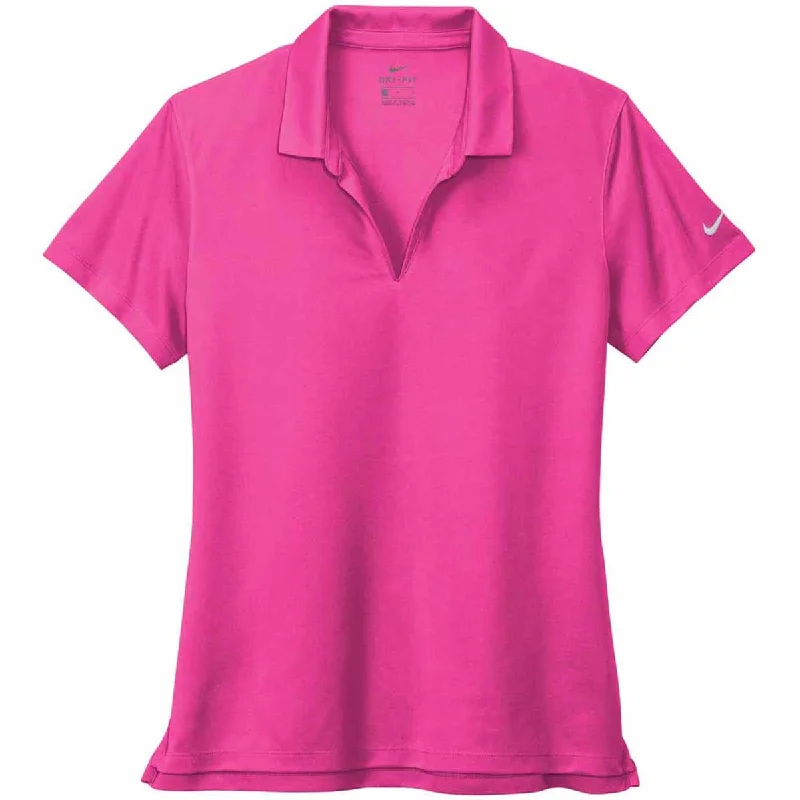 Nike Women's Vivid Pink Dri-FIT Micro Pique 2.0 Polo