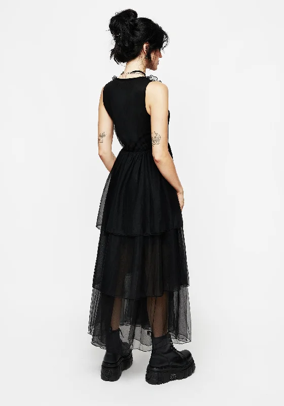 Opus Layered Tulle Apron Maxi Dress