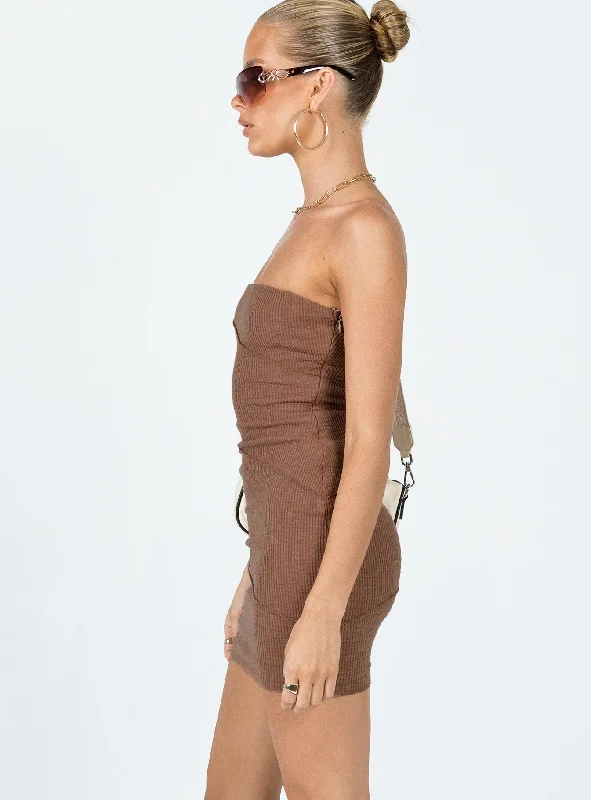 Oscar Mini Dress Brown