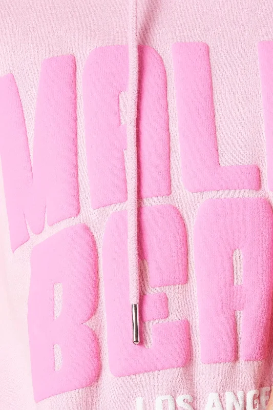 Pink Graphic Hoodie Sweater Long Sleeve