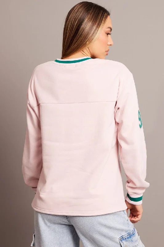 Pink Graphic Tee Long Sleeve