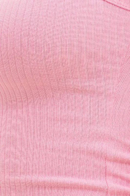 Pink Prea Bind Detail Singlet