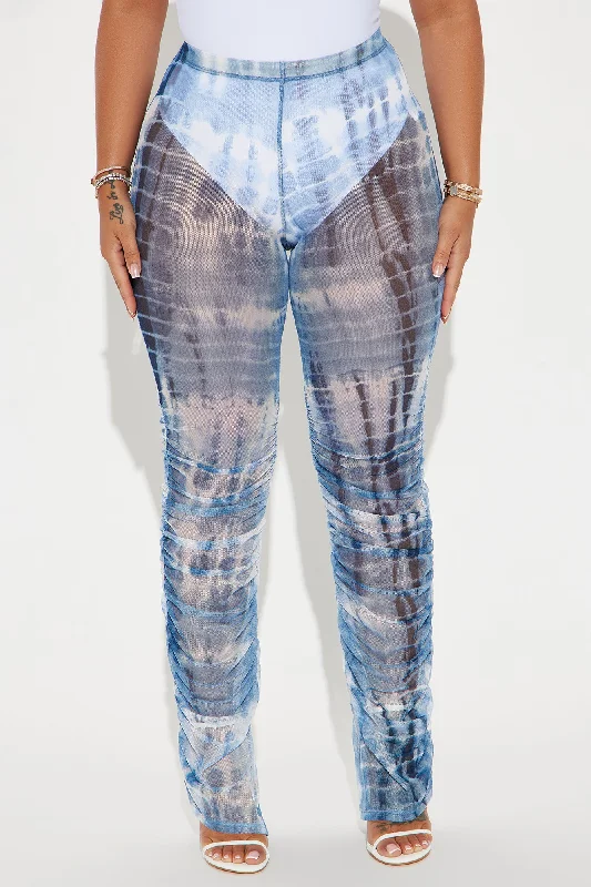 Play Harder Mesh Stacked Legging - Blue/combo