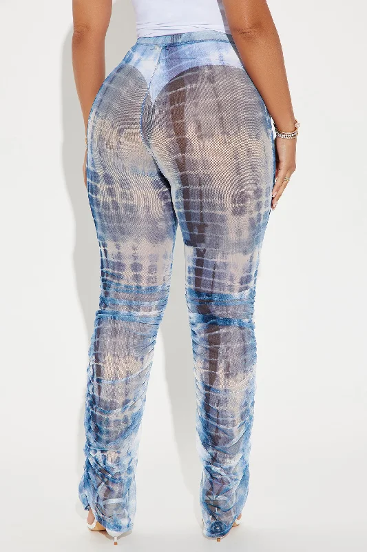 Play Harder Mesh Stacked Legging - Blue/combo