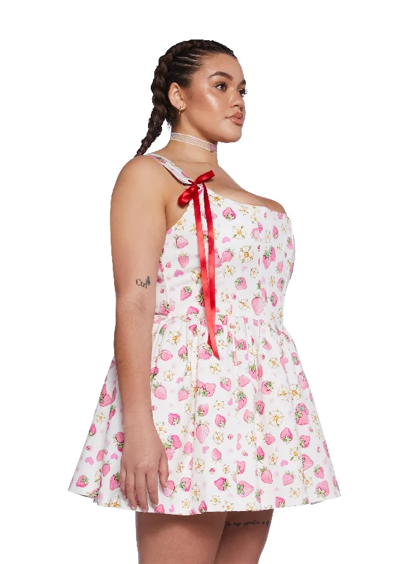 Plus Ladybug Summer Corset Mini Dress