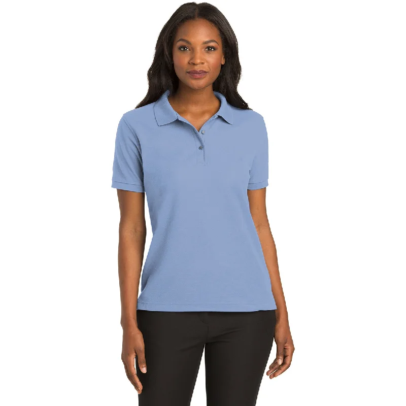 Port Authority Women's Light Blue Silk Touch Polo