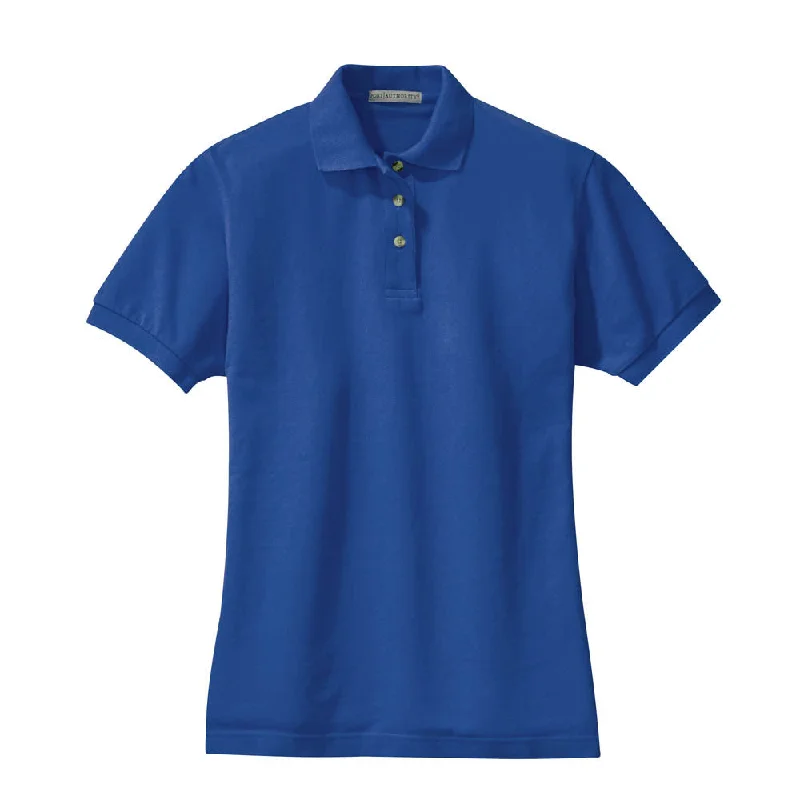 Port Authority Women's Royal Blue S/S Cotton Pique Knit Polo