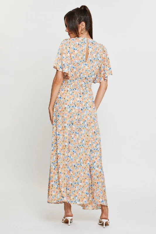 Print Dress Short Sleeve Maxi