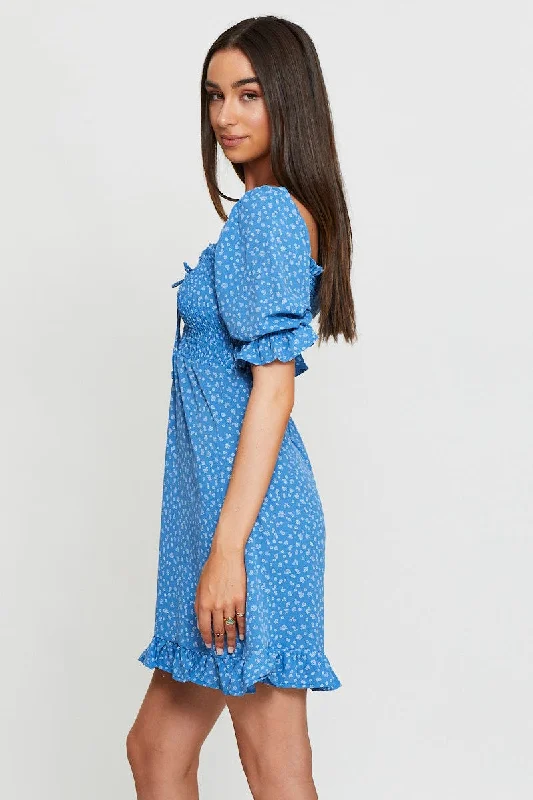 Print Midi Dress Off Shoulder