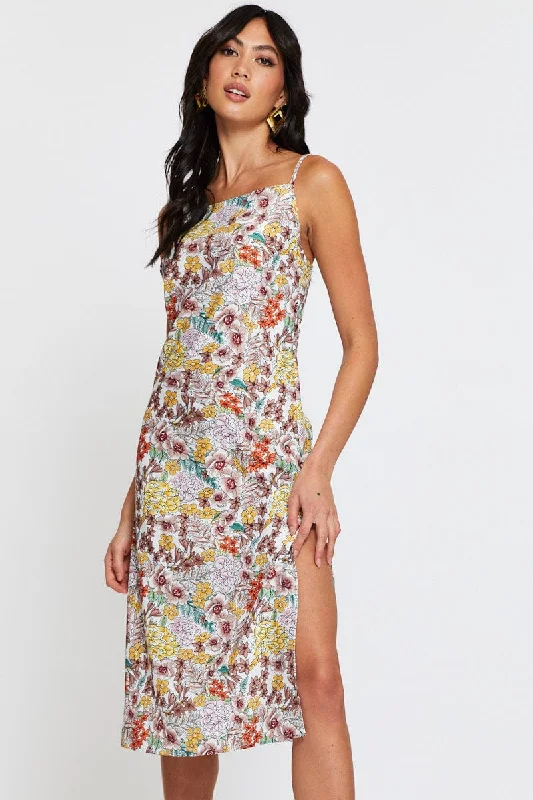 Print Midi Dress Sleeveless