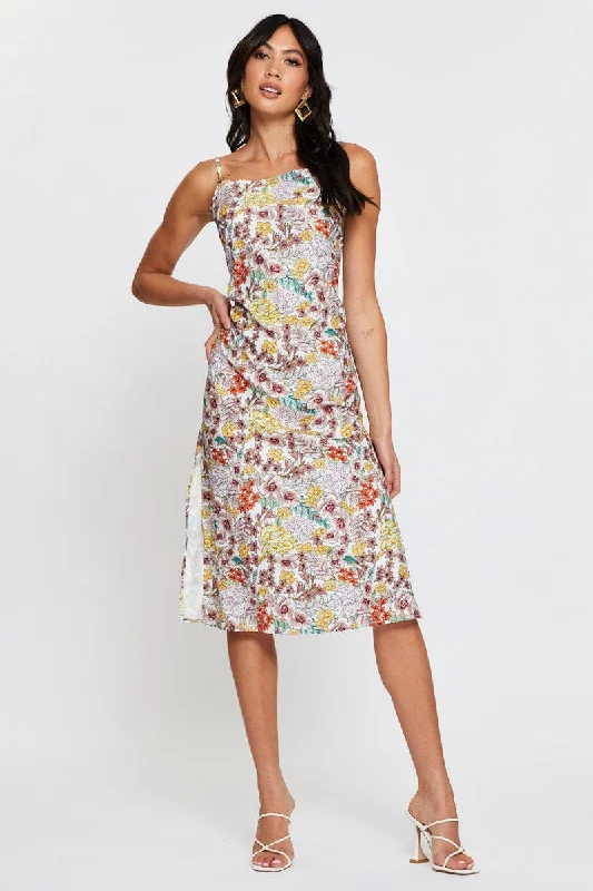 Print Midi Dress Sleeveless