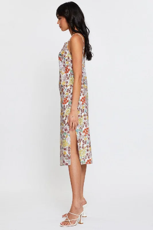 Print Midi Dress Sleeveless