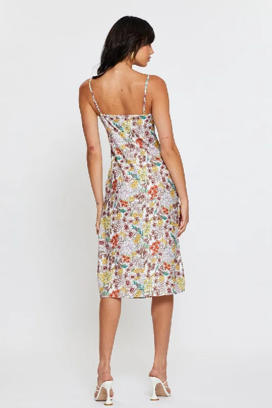 Print Midi Dress Sleeveless