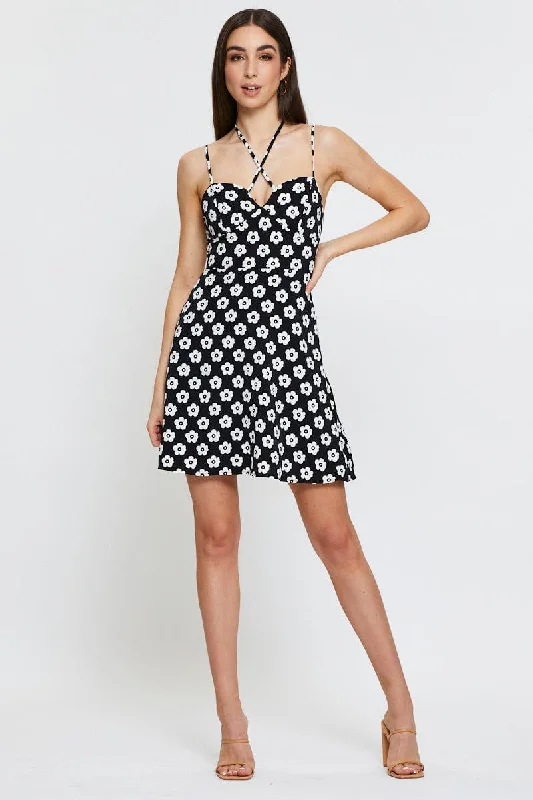 Print Mini Dress Sleeveless