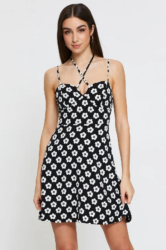 Print Mini Dress Sleeveless