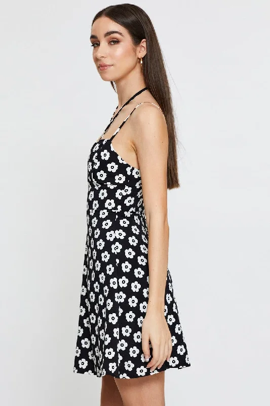 Print Mini Dress Sleeveless