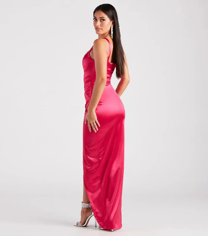 Rebecca Satin Slim-Fit Formal Dress