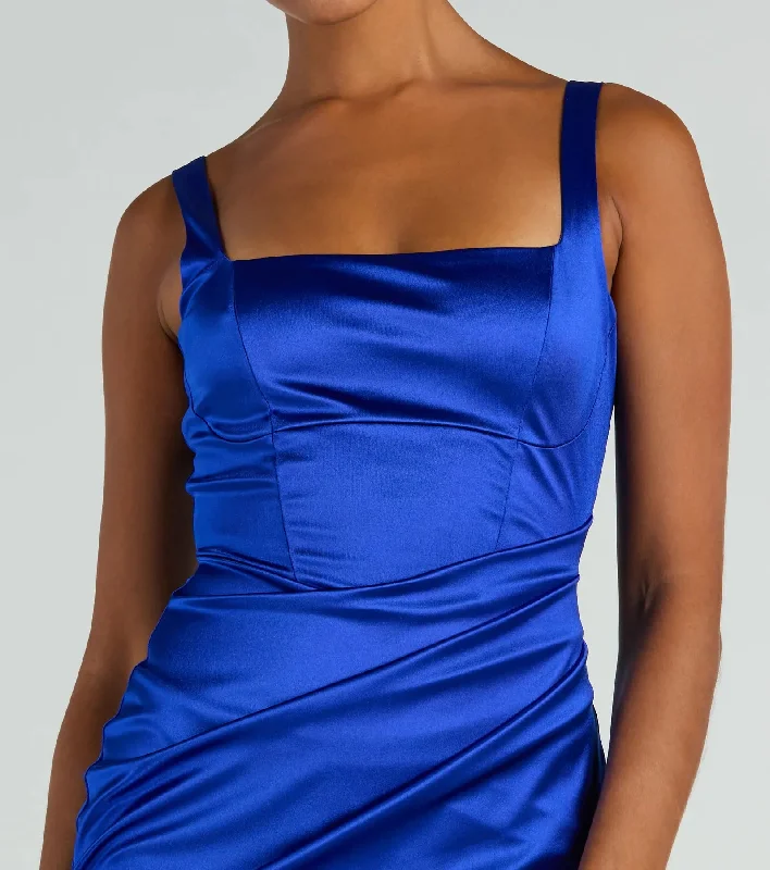 Rebecca Satin Slim-Fit Formal Dress