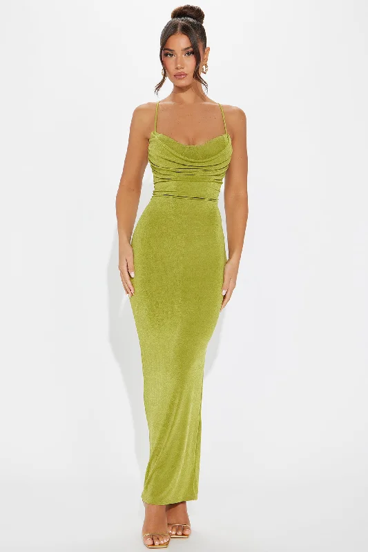 Rebecca Slinky Maxi Dress - Chartreuse