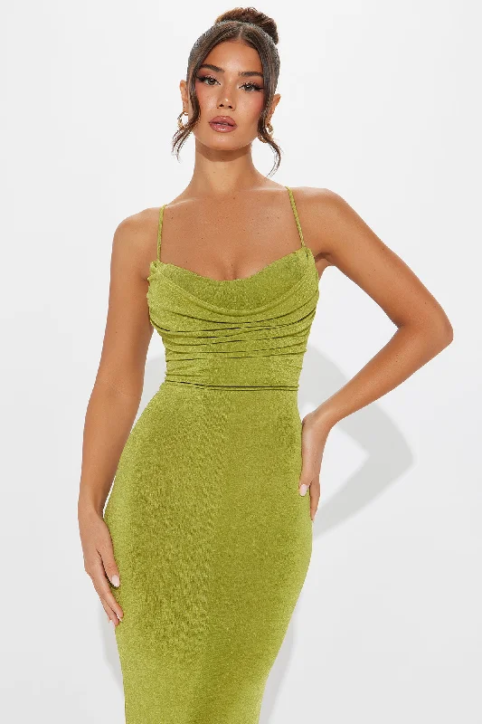 Rebecca Slinky Maxi Dress - Chartreuse