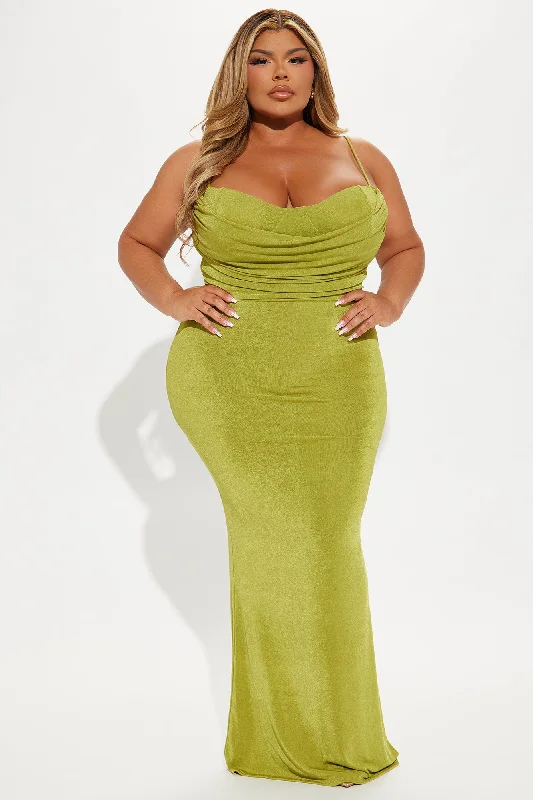 Rebecca Slinky Maxi Dress - Chartreuse