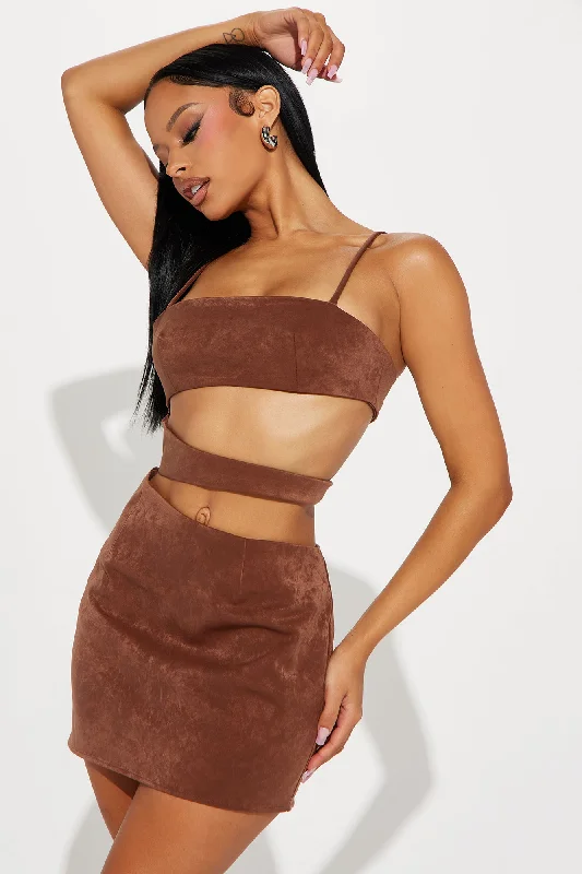 Rosie Cut Out Micro Mini Dress - Brown