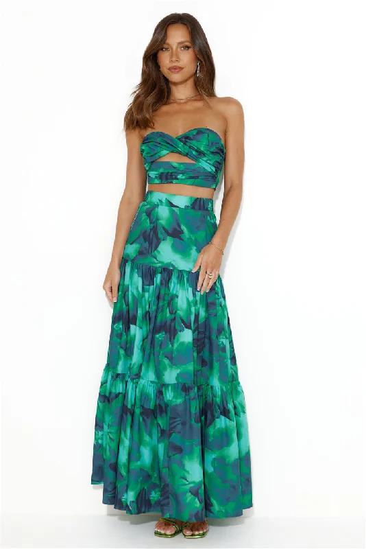 RUNAWAY Ayla Maxi Skirt Calista Green