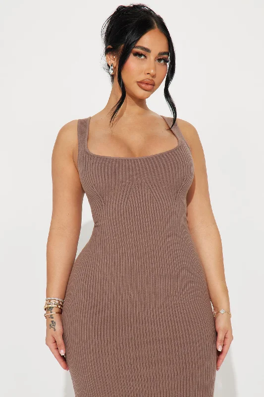 Sammy Sweater Midi Dress - Chocolate