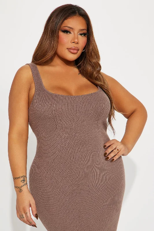 Sammy Sweater Midi Dress - Chocolate