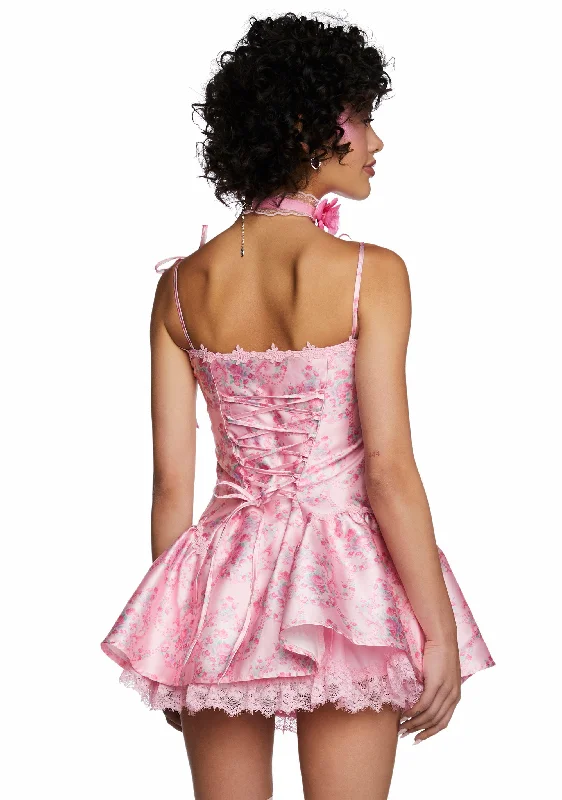 Scandal Sheet Taffeta Dress - Pink