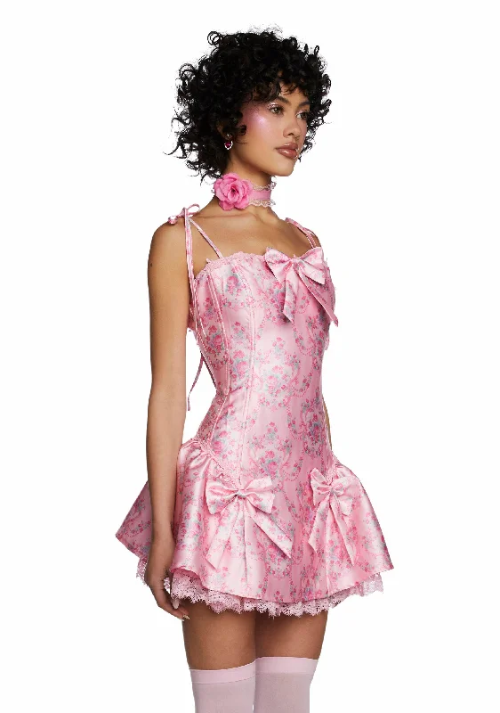 Scandal Sheet Taffeta Dress - Pink