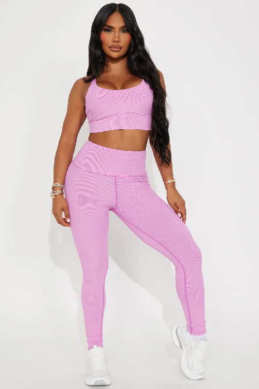 Serenity Ribbed Leggings - Bubblegum Pink