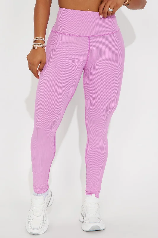 Serenity Ribbed Leggings - Bubblegum Pink