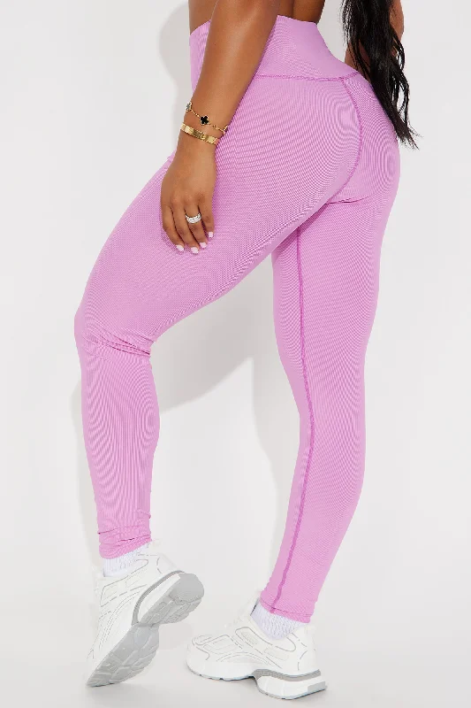 Serenity Ribbed Leggings - Bubblegum Pink