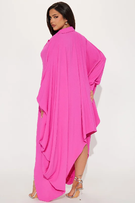 She's A Goddess Oversized Mini Dress - Hot Pink